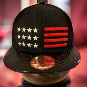 New League snapback stars n stripes cap with under peak and rear detailing